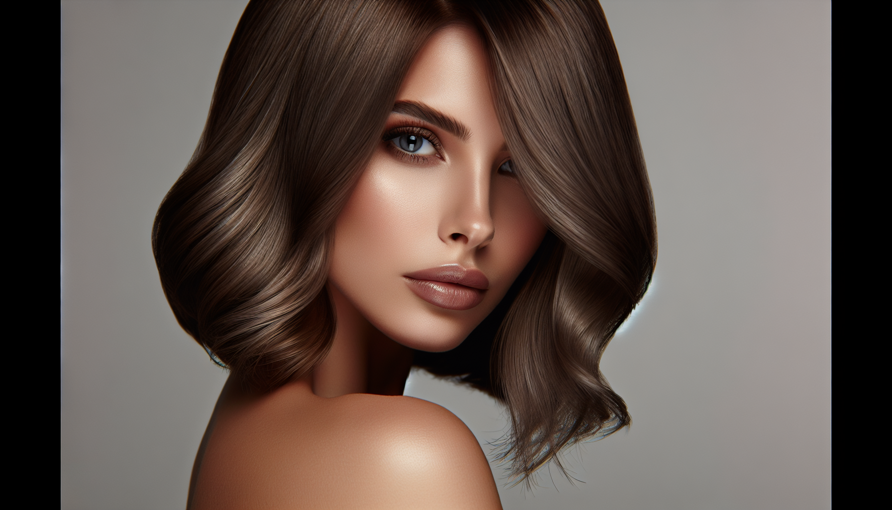 Woman with mushroom brown hair color