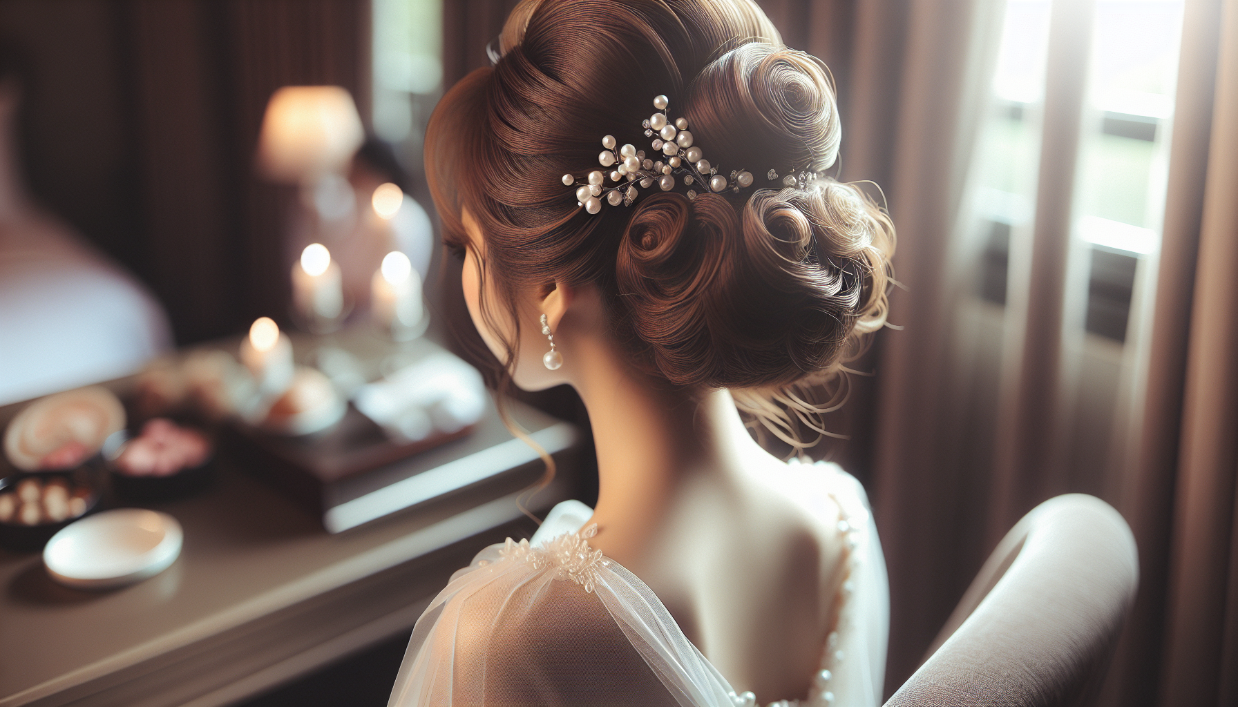 Elegant bridal updo hairstyle